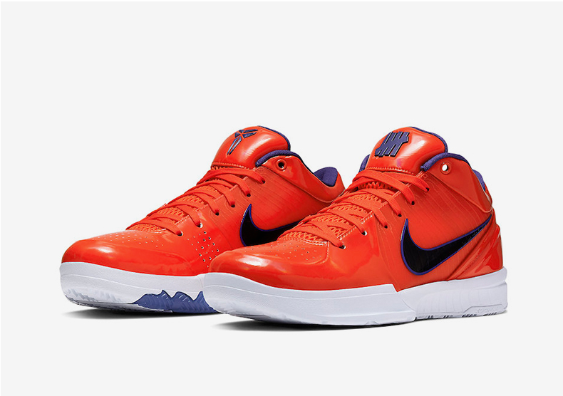 Men UNDEFEATED x Nike Kobe 4 Suns Red Black Blue Shoes - Click Image to Close
